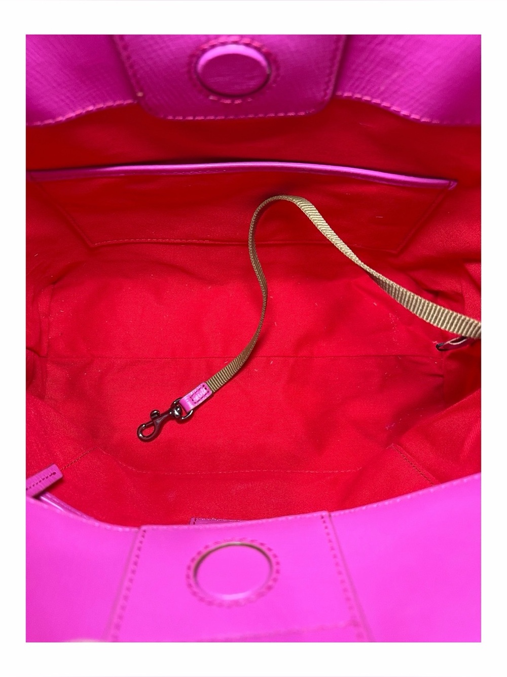 Dooney & Bourke NWOT Deep Fuchsia Morgan Shopper with Zipper Pouch and Key Tag - Picture 7 of 11